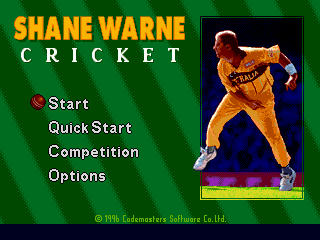 Shane Warne Cricket Title Screen